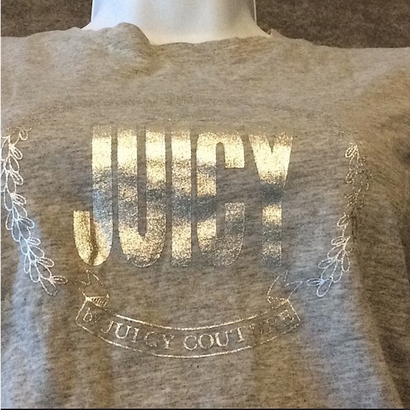 🆕🔥JUICY COUTURE HEATHER GRAY/STYLISH&VERY SOFT CREW NEACK LONG SLEEVE SHIRT - Picture 2 of 5